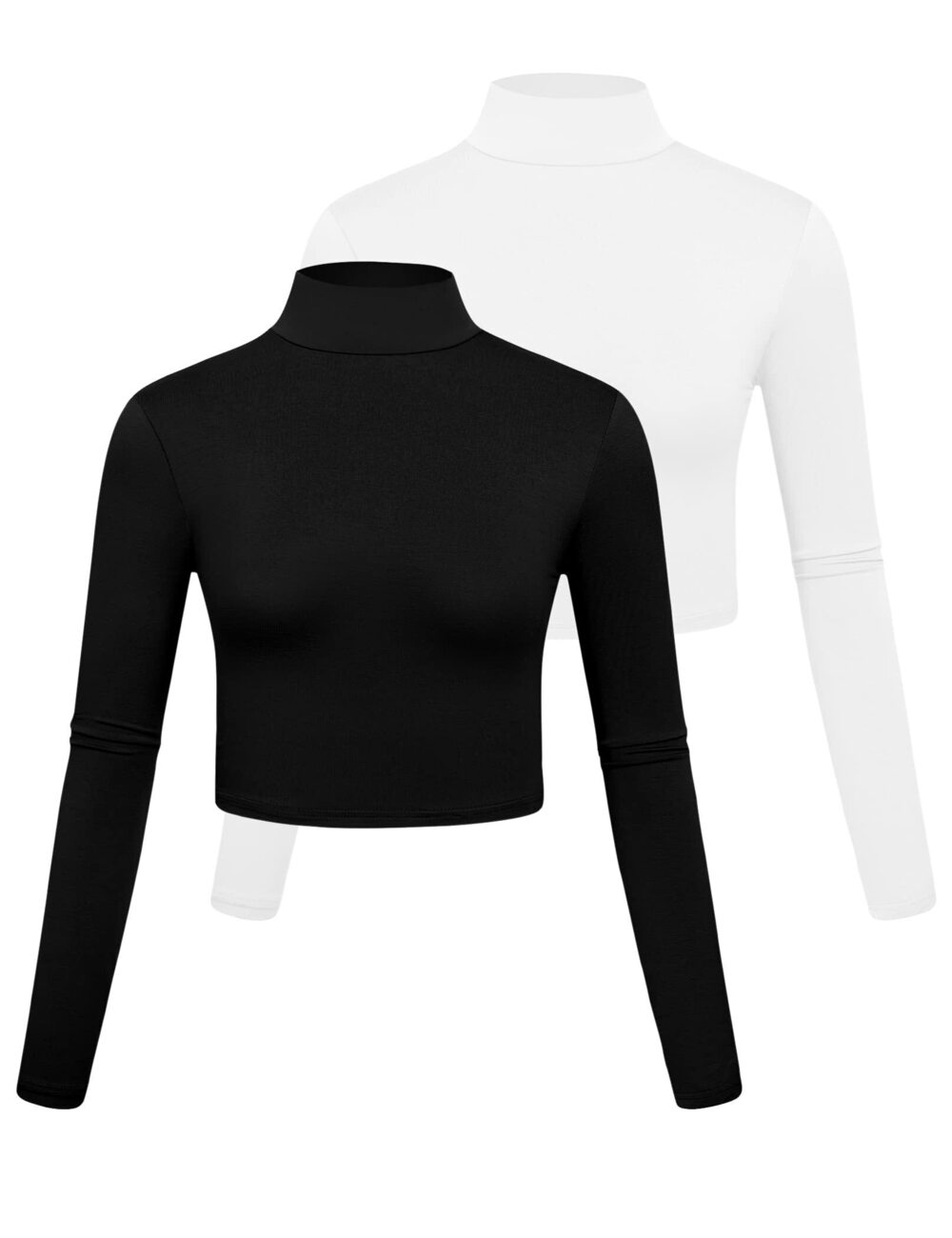 1656 Plus Size Tops Turtle Neck Tops Workout Crop Tops High Neck Cute
